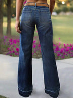 New women's high waisted elastic wide leg jeans, high-quality, fashionable, casual and comfortable jeans, suitable for daily wear