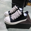 PENDRA Jumbo Noir Black Leather Low-Top Jumbo-Lace Platform Sneakers