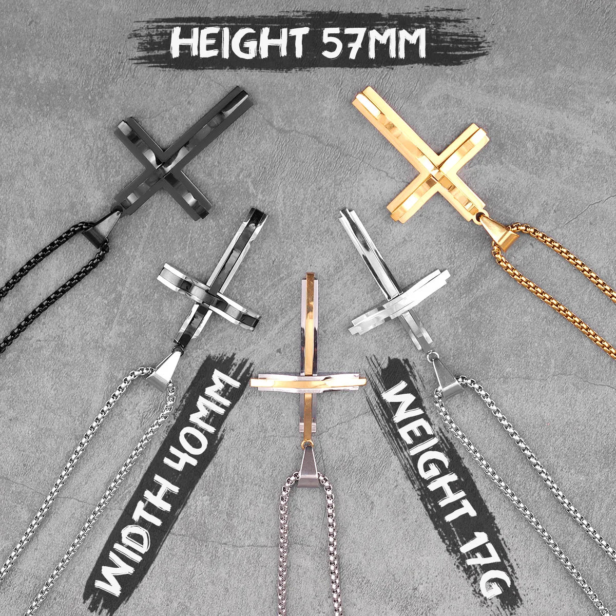 PENDRA Cross Boyfriend Steel Necklace