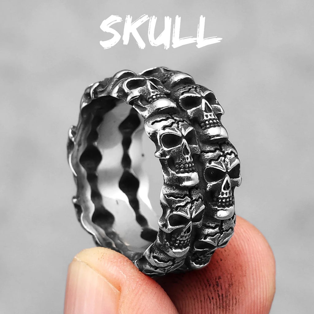 PENDRA Punk Gothic Skull Ring