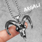 Goat Skull Men's Stainless Steel Pendant Necklace Gothic Egyptian Cross Symbol Occult Jewelry Punk Biker Animal Sweetwear Gift