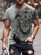 PENDRA Short-Sleeve Lion Print T-Shirt