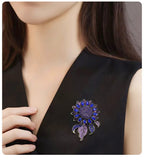 PENDRA Solara Big Blue Sunflower Brooch