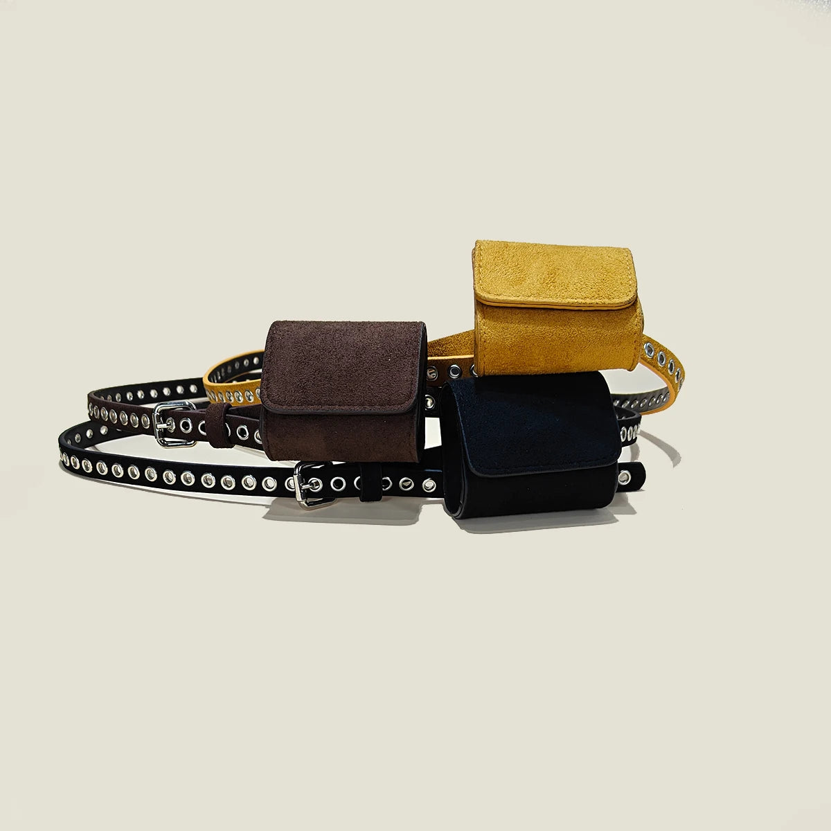 Suede Leather Chain Waist Bag Shoulder Strap WOMEN'S Belt Bag Waist Wallet Fashion Waist Bag Detachable Play Waist Belt