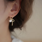 VENTFILLE 925 Sterling Silver Bow Knot Pearl Earring for Women Versatile Korean Design Gift Jewelry Dropshipping