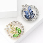 PENDRA Harvest Crystal Wheat Round Brooch
