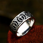PENDRA Celtic Knot Rune Futhark Ring