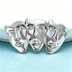PENDRA Art Three Faces Brooch