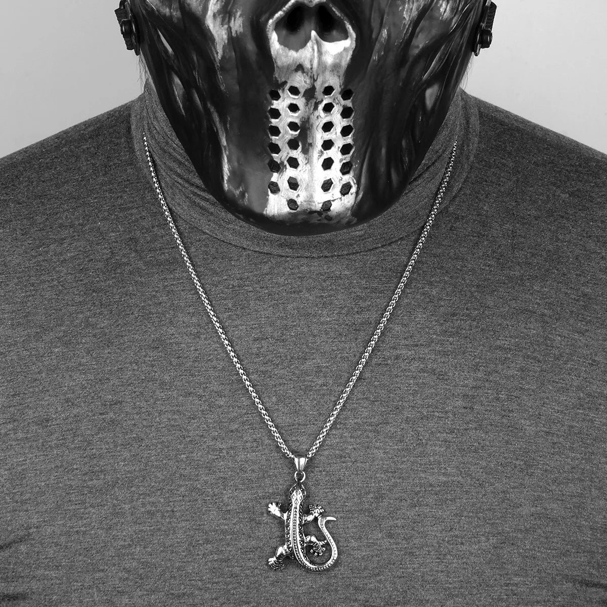 PENDRA Gecko Lizard Animal Steel Necklace