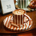 Simple ceramic coffee cup and saucer high-value coffee cup and saucer set household water  afternoon tea European and saucer ins