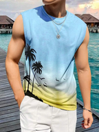PENDRA Sleeveless Hawaiian Palm T-Shirt