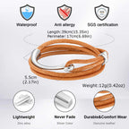 Multilayer Leather Bracelet for Men,Trendy Complicated Stacking Fish Hook Wristband,Rock Punk Jewelry Gift