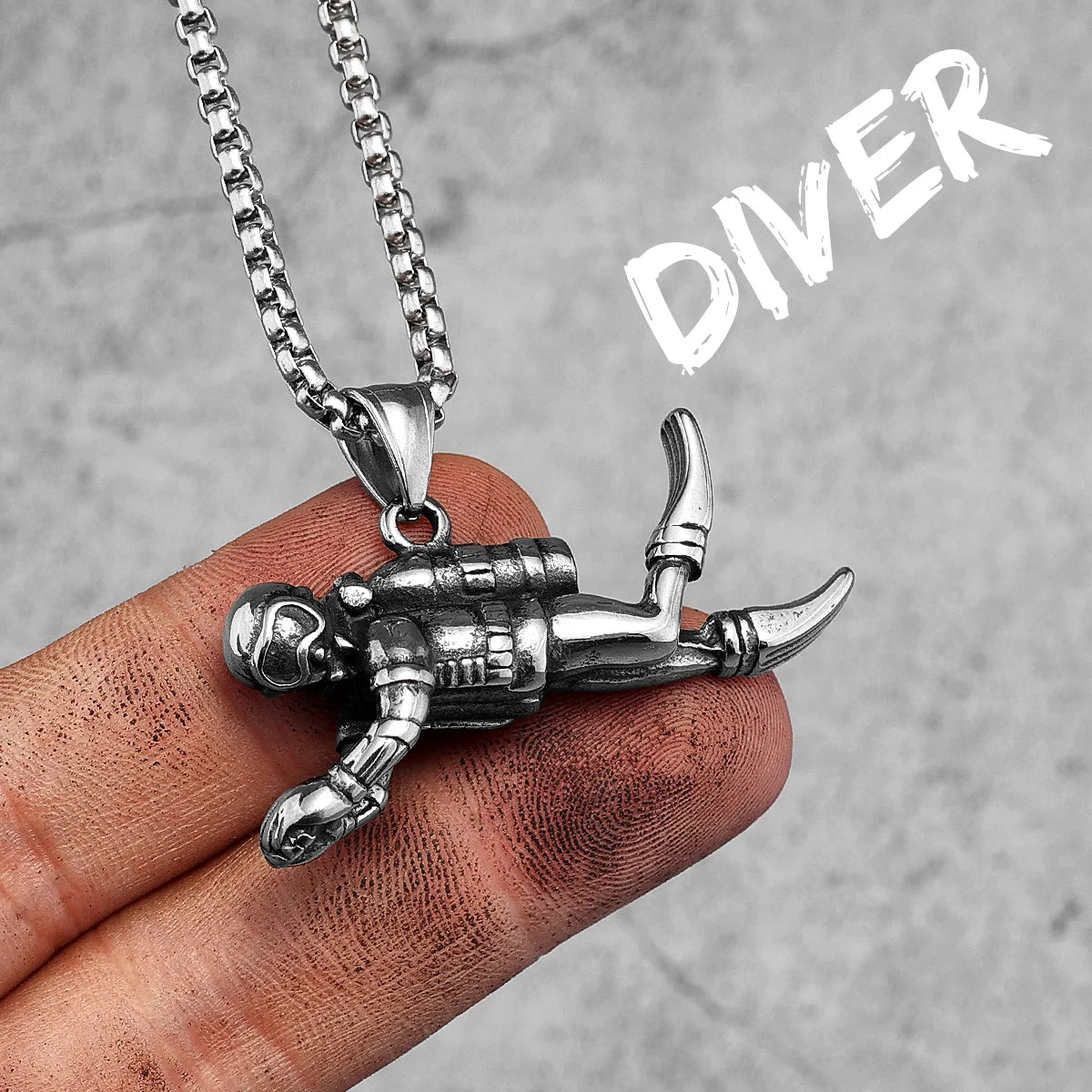 PENDRA Deep Sea Diver Steel Necklace