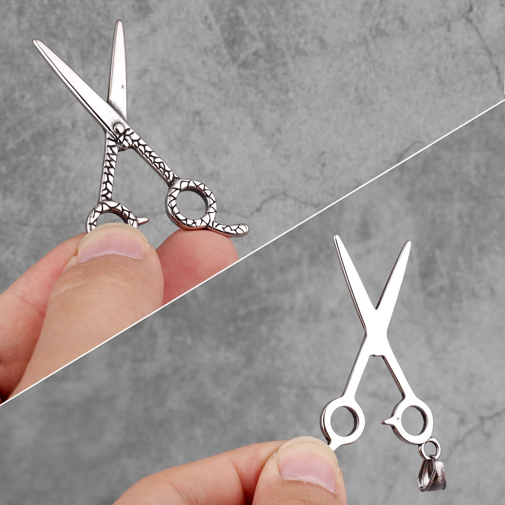PENDRA Scissors Haircut Barber Steel Necklace