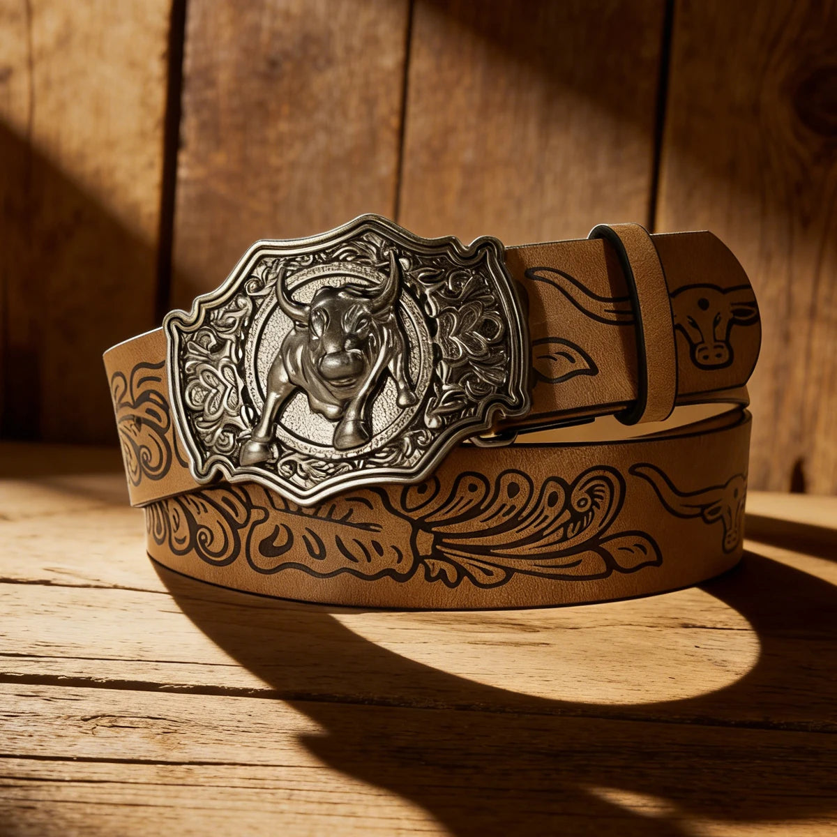 Western Cowboy PU Leather Belt For Men Women Vintage Waist Strap Bull Decoration Floral Engraved for Jeans Plus Size Big Belt