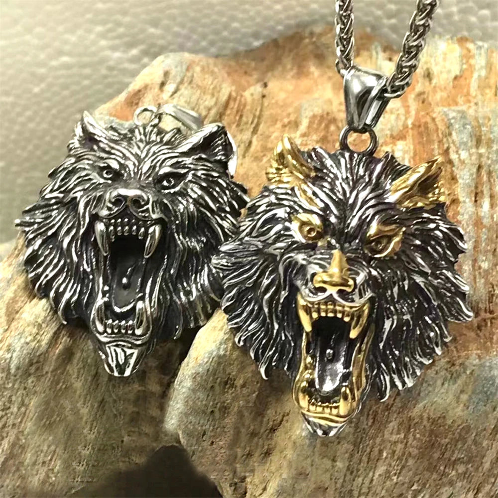 PENDRA Wolf Gold Viking Necklace