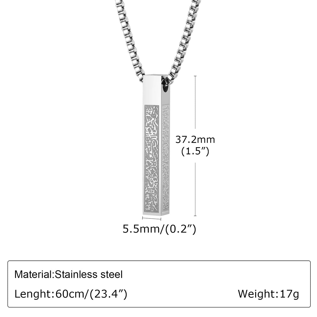 PENDRA Arabic Vertical Pendant Necklace