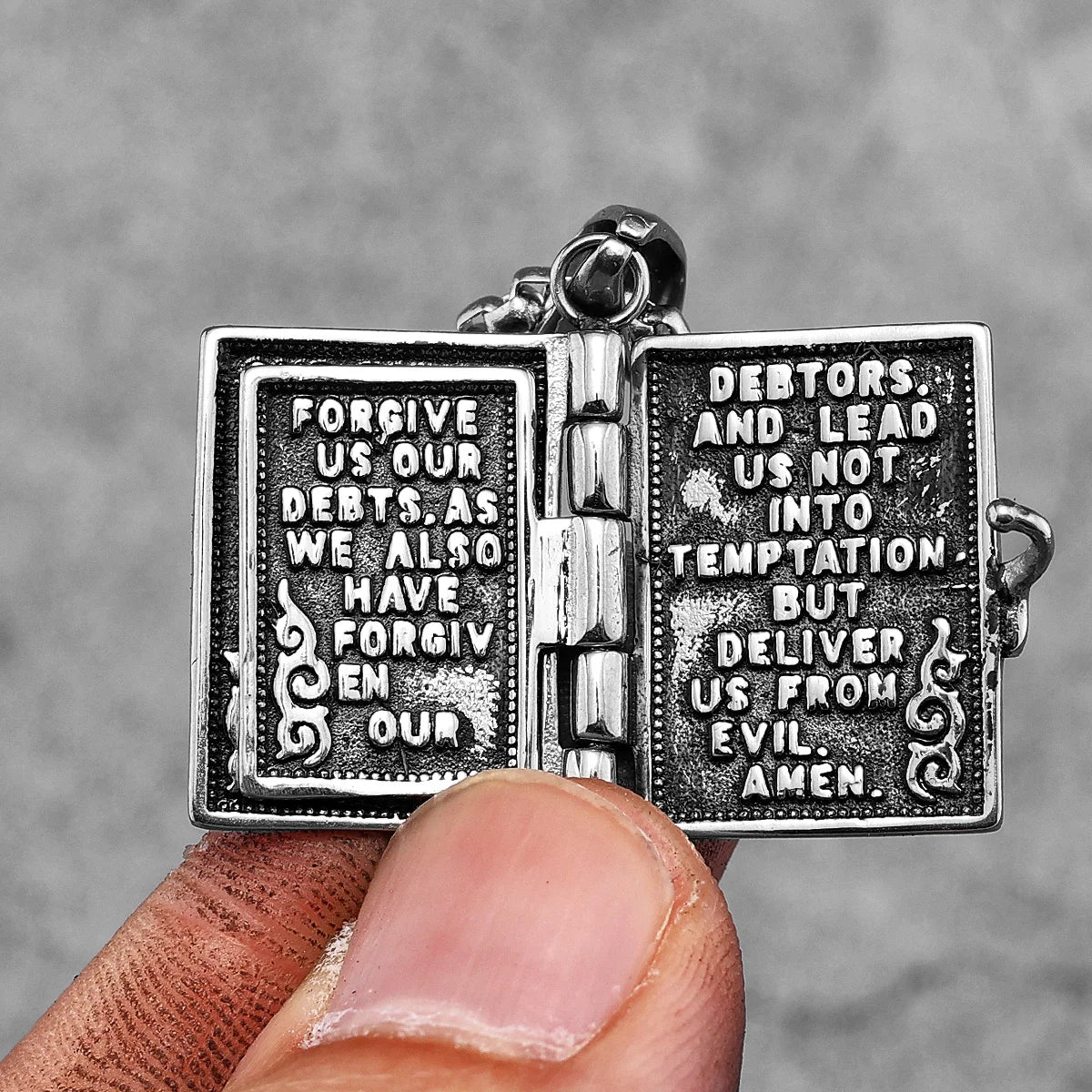 PENDRA Holy Bible Steel Necklace