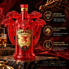 Fantasy Five Dragon Glass Liquor Decanter Red Spirits Bottle Decorative Whiskey Container for Home Bar Display