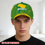 PENDRA Flat Brazil Tropical Graphic Baseball Adjustable Duckbill Comfortable Baseball Cap