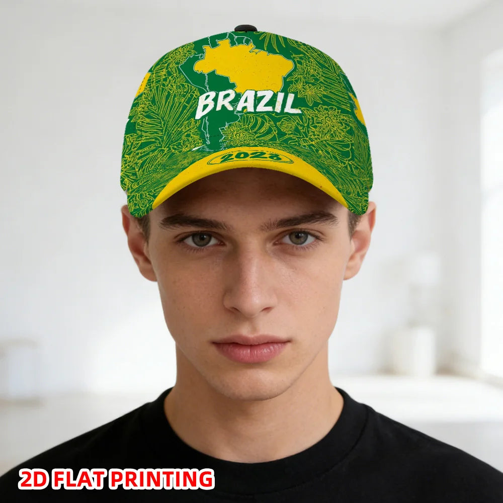 PENDRA Flat Brazil Tropical Graphic Baseball Adjustable Duckbill Comfortable Baseball Cap