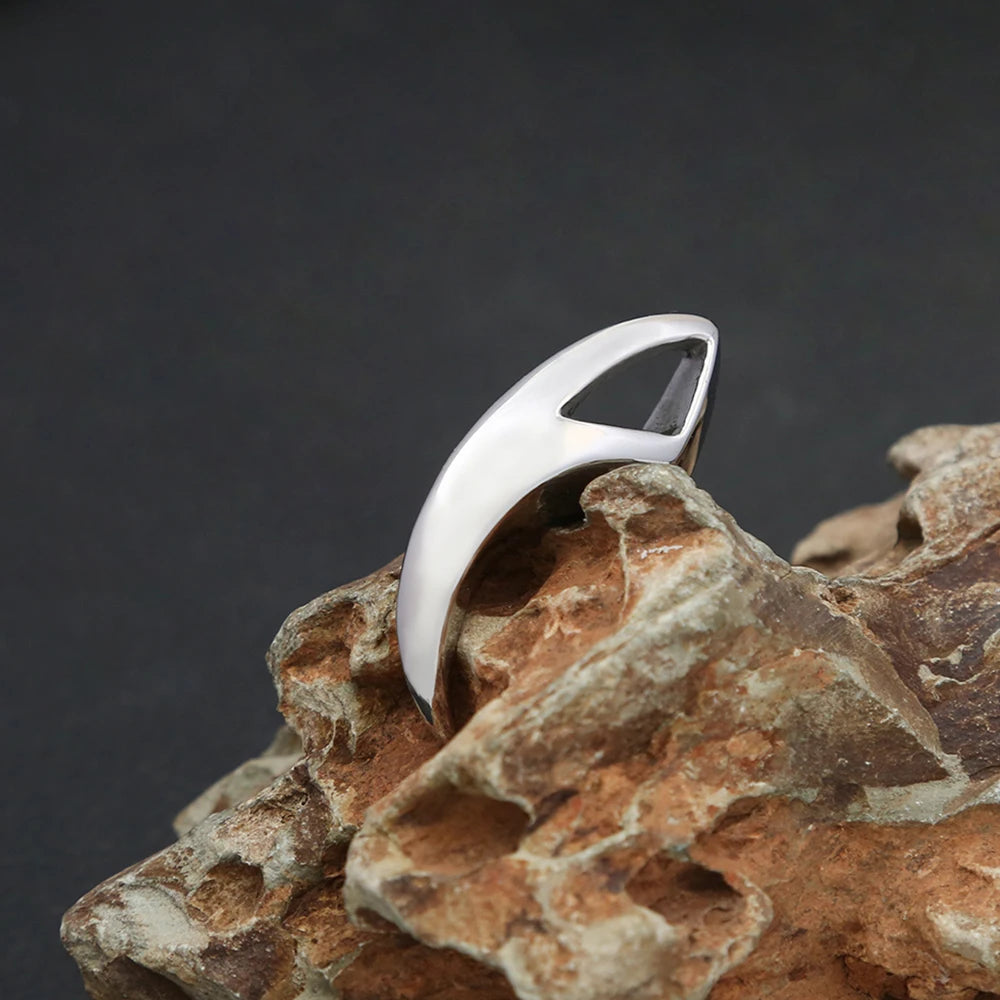 PENDRA Wolfcrest High Polish Stainless Steel Ring