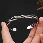 PENDRA Twistweave Stainless Steel Open Cuff Bracelet