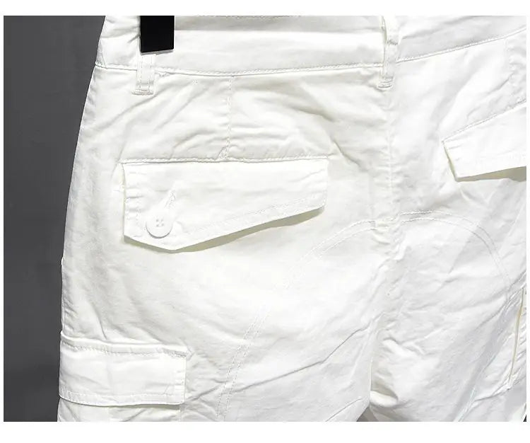 Korean Washed Luxury Men's Slim Jeans Designer Denim Short Pants for Summer Boyfriend Stretch Straight White Cargo Cotton Shorts