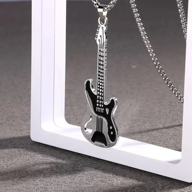 PENDRA Guitarrock Stainless Steel Guitar Pendant Necklace