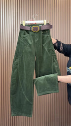 PENDRA Curved Cut Woolen Wide Leg Pants