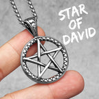 PENDRA Star David Masonic Steel Necklace