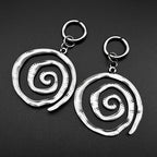 Grunge Stainless Steel Swirl Earrings Cool Korean Charms Hoop Earrings for Women Goth Fashion Accessories Cute Punk Jewelry