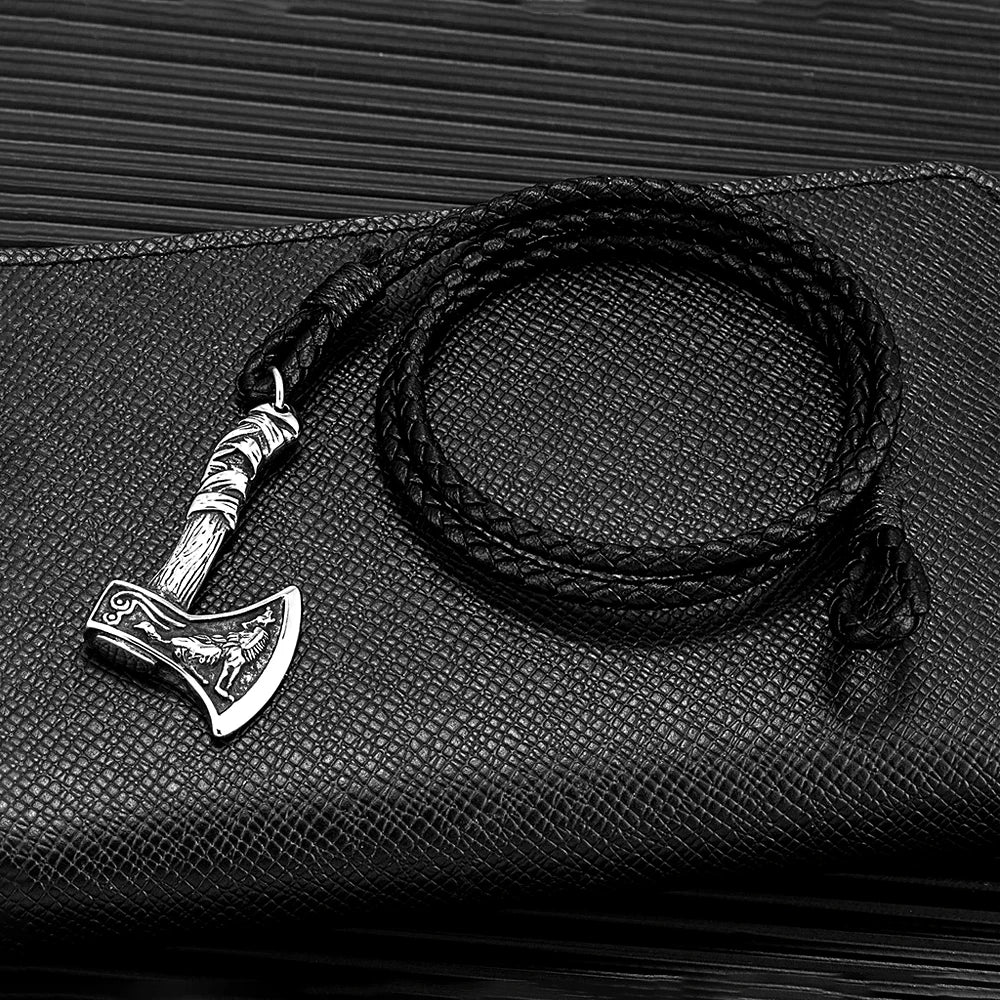 PENDRA Vikingaxe Leather Cord Viking Axe Bracelet