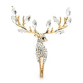 PENDRA Lucky Deer Rhinestone Animal Brooch