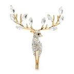 PENDRA Lucky Deer Rhinestone Animal Brooch