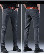 Denim Winter Velvet Thickened Slim-fitting Small Feet Elastic Casual Warm Men's Pants Cotton Trousers Jeans for Men Streetwear