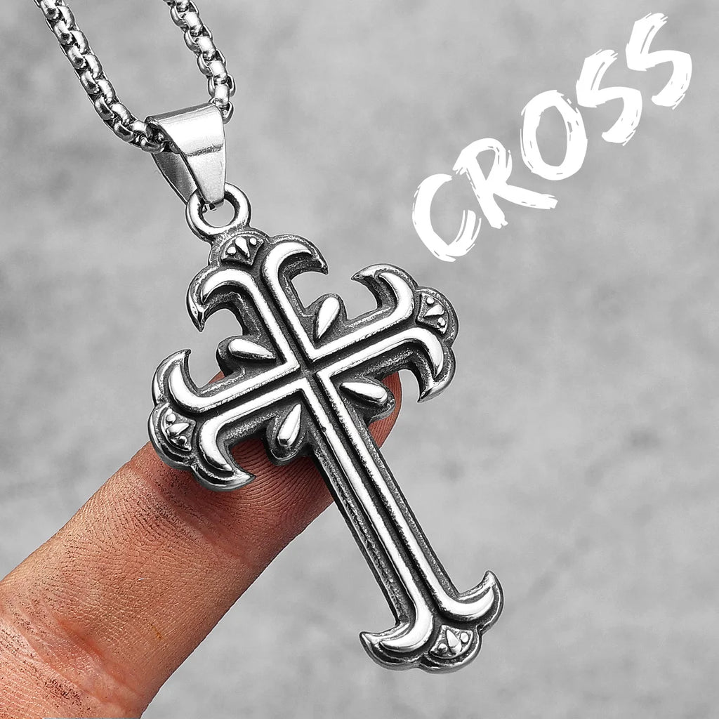 PENDRA Religion Cross Steel Necklace