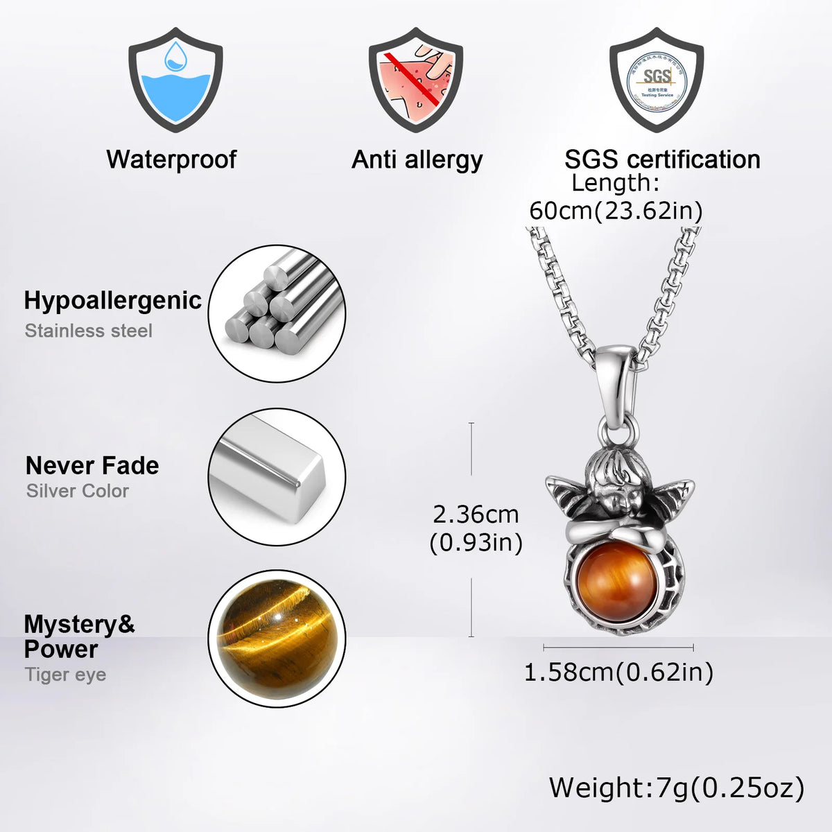 PENDRA Angel Stone Pendant Necklace