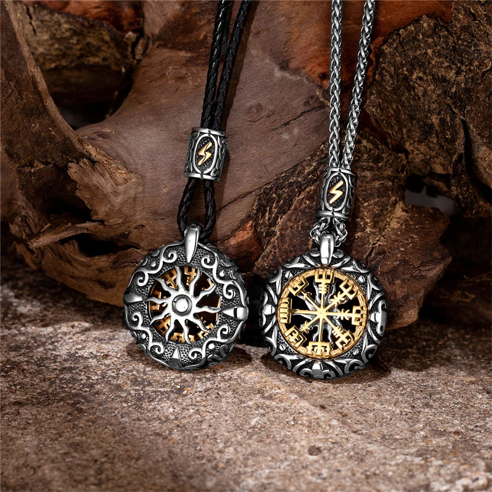 PENDRA Rune Gold Compass Necklace