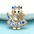 PENDRA Floral Cat Dress Brooch