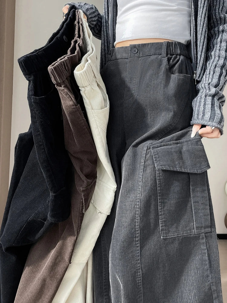 PENDRA Corduroy Cargo Wide Pants