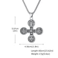 Saint Benedict Pendant Necklace for Men,Stainless Steel Religious Cross Pendant Necklace,Faith Prayer Jewelry