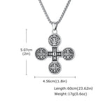 Saint Benedict Pendant Necklace for Men,Stainless Steel Religious Cross Pendant Necklace,Faith Prayer Jewelry