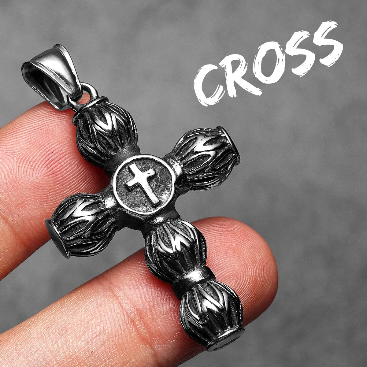 Circular Cross Men Necklaces Stainless Steel Retro Pendant Chain Women Fashion Jewelry Punk New In Accessories Gifts Wholesale