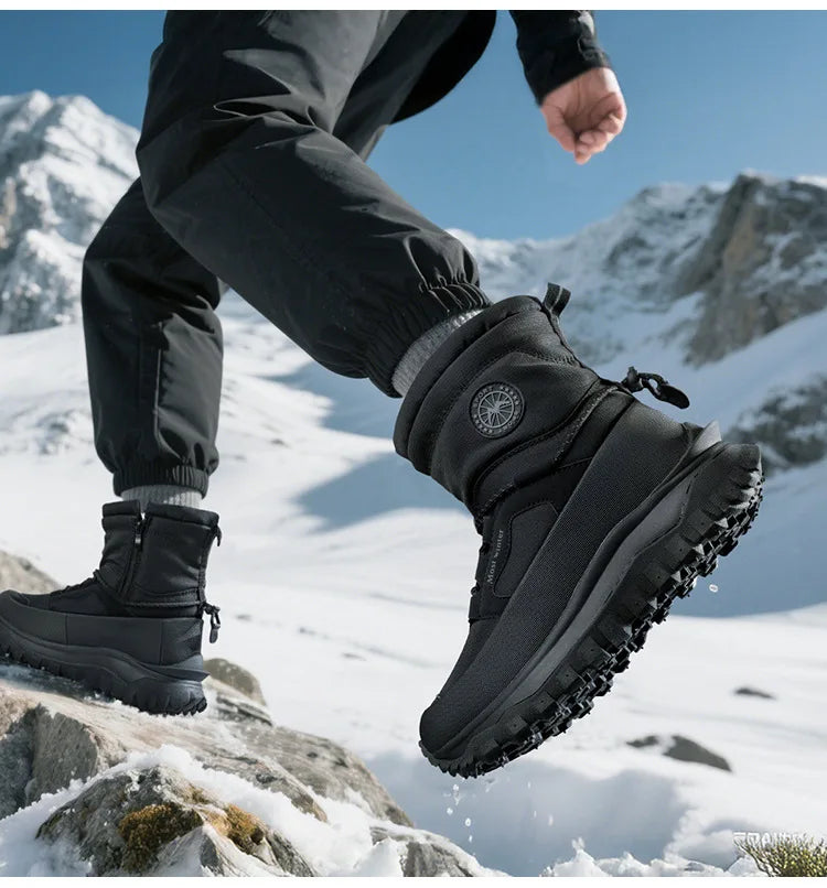 -30c Winter Waterproof Non-slip Cotton  Thick-soled Cold-proof High-top Men's Mountaineering Outdoor Thickened Warm Snow Boots