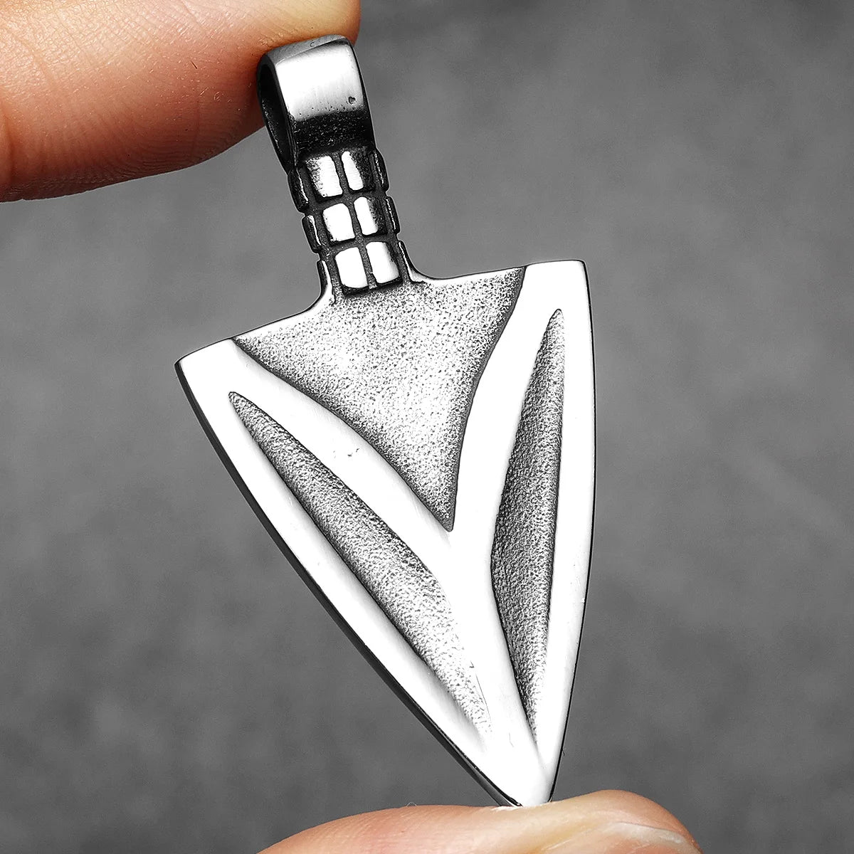 PENDRA Wolf Spearhead Steel Necklace