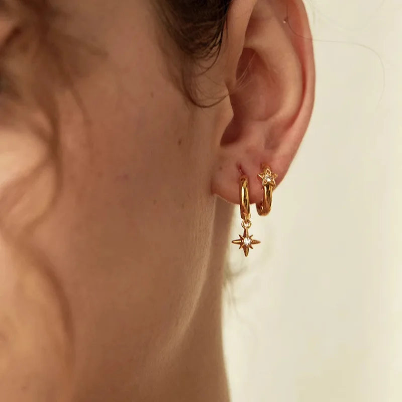 PENDRA Starfish 925 Sterling Silver Hoop Earrings