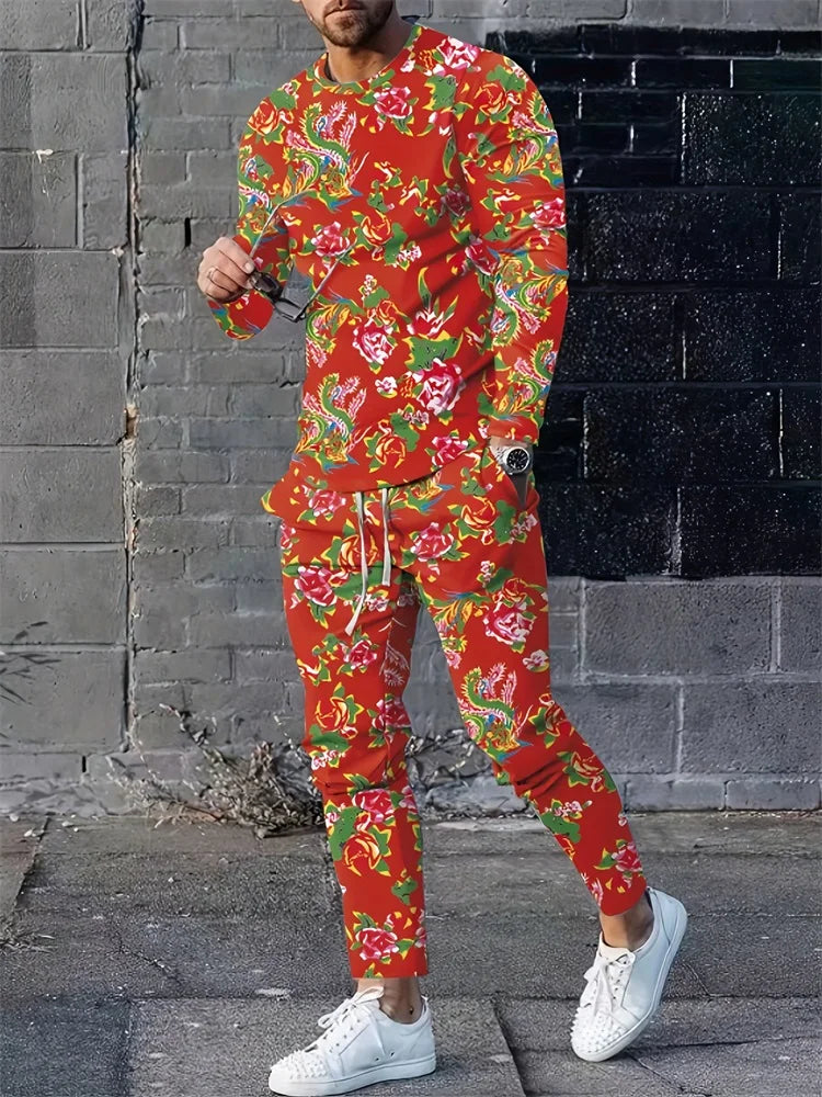 PENDRA Graffiti Long-Sleeve Pajama Loungewear Set