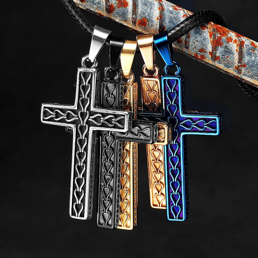 PENDRA Muticolor Religon Cross Steel Necklace