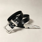 PENDRA Heralia Leather Black Rivet Studded Luxury Belt